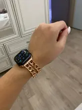 Correa de acero inoxidable para Apple Watch SE 6 5 4, banda de 40mm y 44mm, pulsera de eslabones de Metal para iwatch Series 1, 2, 3, 42mm y 38mm