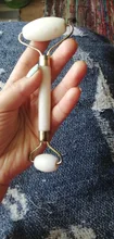 Rodillo de Jade blanco para masaje Facial, rodillo de Jade blanco para estiramiento Facial, herramientas de masaje Facial para mentón, cuello, cuidado de la piel