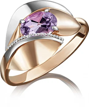 Yuz platinum ring with amethyst from combined gold 
Yuz platinum ring with amethyst from combined gold