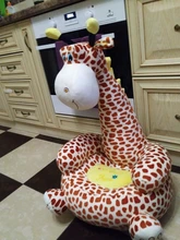 Funda lavable para silla de sofá de felpa, sin relleno, de algodón, con forma de jirafa de dibujos animados, para asiento de bebé, a prueba de polvo, decoración textil para el hogar