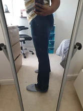 Pantalones de mujer llamarada pierna Jeans mujeres Mediados de cintura Slim suelto Bell pantalones Stretch Casual dividido lavado mamá pantalones de moda # T3G