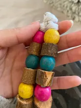 Toys Pet-Supplies Birds Parrot Wooden Ropes Cage-Balls Hanging Chew-Bite Natural Garden-Ornament