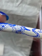 EZONE chino escrito cepillo azul blanco diseño de porcelana cepillo caligrafía china pincel para pintar con acuarelas múltiples cabellos