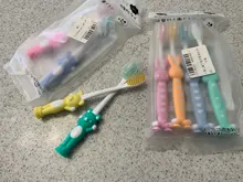 4 unids/set de dibujos animados lindo cepillo de dientes para niños de carbón de bambú mango corto Niños cepillo de dientes de bebé cuidado de los dientes