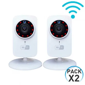 Pack 2 WiFi smart security cameras with speaker and night vision via Smartphone/APP 7hSevenOn Elec
Pack 2 WiFi smart security cameras with speaker and night vision via Smartphone/APP 7hSevenOn Elec