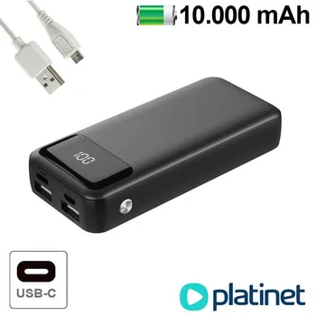 Bateria Externa Universal Power Bank 10.000 MAh (2 X Usb / 2.1A / Tipo C) Polimero Platinet
Bateria Externa Universal Power Bank 10.000 MAh (2 X Usb / 2.1A / Tipo C) Polimero Platinet