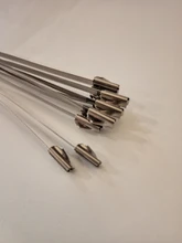 Bridas de METAL de acero inoxidable para cables, envoltura de escape con cremallera, tubos de inducción, 10 Uds.