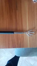 Garra telescópica compacta, masajeador rascador trasero de acero inoxidable, ajustable, para rascar la espalda, protector de mano