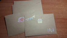 10 unids/lote en blanco sobre de papel Kraft para boda fiesta mensaje tarjeta postal bolsa de tarjetas rojo Retro sobres