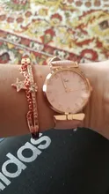 Conjunto de relojes con flores para mujer, pulsera de cuero, de cuarzo, informal, 2 uds.