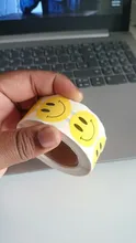 Pegatina de cara sonriente para niños, rollo de 500 uds, pegatina de recompensa, etiquetas de puntos amarillos, cara sonriente y feliz pegatinas de juguete para niños