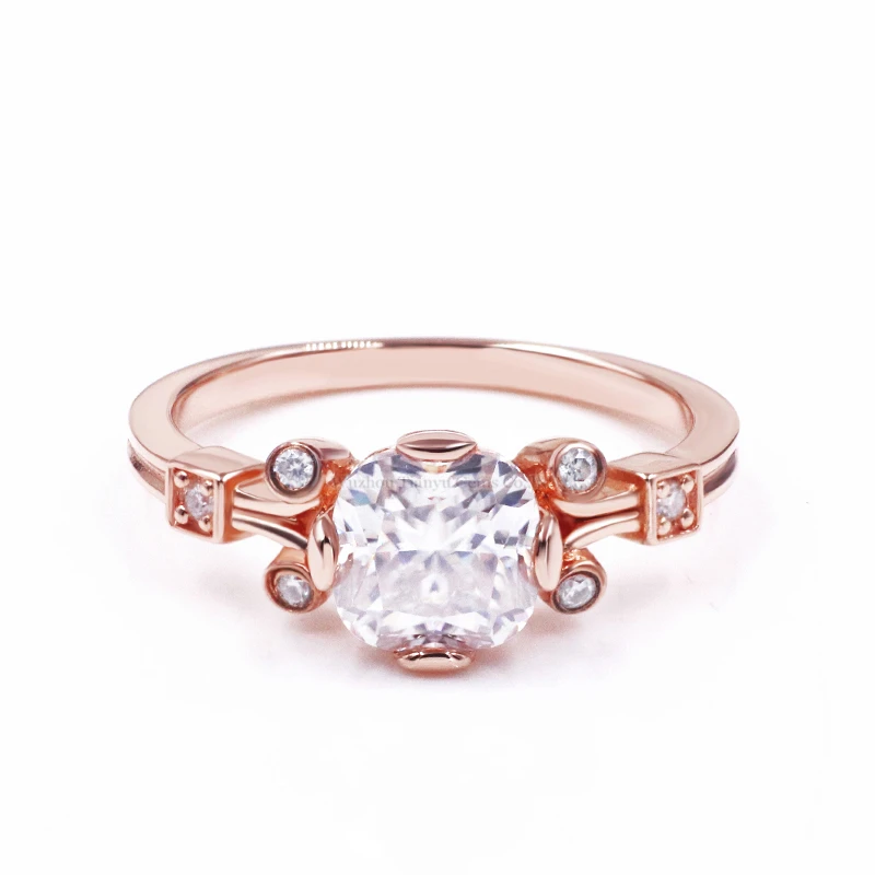 

Tianyu Gems Cushion Cut Moissanite Diamonds Ring 925 Sterling Silver 7mm White Sparkle Gemstone Rings Women Wedding Fine Jewelry