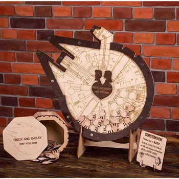 Custom Modern Starry Wars Millenium Falcon Wedding Guest Book,Birthday party Guest Book, Unique wedding sign, wedding Drop Box
Custom Modern Starry Wars Millenium Falcon Wedding Guest Book,Birthday party Guest Book, Unique wedding sign, wedding Drop Box