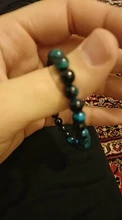 . De alta calidad azul Buda Ojo de Tigre brazaletes con piedras naturales cuentas elasticidad de la cuerda de los hombres pulsera de las mujeres