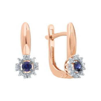 Gold earrings with sapphires and diamonds sunlight sample 585
Gold earrings with sapphires and diamonds sunlight sample 585