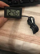 Termómetro Digital LCD para peces, refrigerador de tanque, medidor electrónico de temperatura del agua, 1M de línea, Sensor impermeable en blanco y negro, 1 Uds.