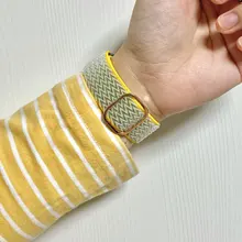 Correa Scrunchie para Apple watch, banda de nailon elástico ajustable de 44mm, 40mm, 38mm y 42mm, serie iWatch 3, 4, 5, 6 se