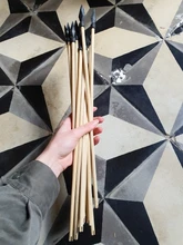 Flecha de madera natural para tiro con arco, 15 Uds. De 7mm de longitud, 50cm con goma suave