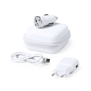 Set of Chargers USB 1000 mAh White 146091 
Set of Chargers USB 1000 mAh White 146091