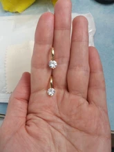 ANENJERY de Plata de Ley 925 de circón brillante geométrico pequeño aro pendientes para las Mujeres Nuevo versátil accesorios oído S-E1441