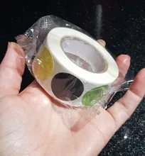 500 uds/rollo de croma etiquetas adhesivas de código de Color Dot etiquetas adhesivas 1 pulgada ronda rojo amarillo azul Rosa negro papelería pegatinas