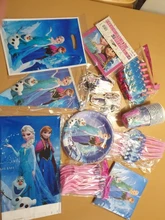 Decoraciones de fiesta de cumpleaños Disney Frozen para niñas, bolsas de regalo, platos y vasos de papel, artículos de vajilla desechables para baby shower