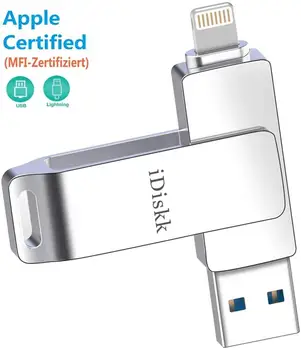 Memory USB 3.0 32 GB for iPhone with MFI certified Lightning connector Compatible with iOS iPad and Mac
Memory USB 3.0 32 GB for iPhone with MFI certified Lightning connector Compatible with iOS iPad and Mac