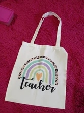 Profesor Arco Iris leopardo lienzo impreso bolso de compras, regalo para los maestros de las mujeres de la moda bolsos de hombro mochila bolsa de gran capacidad