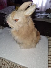 Mini realista blanco lindo conejo de peluche de Pascua de peluche de imitación conejo muñeca casa decoración regalo de peluche Animal Bunny