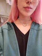 Gargantilla de cuero sintético con tachuelas para mujer, Collar de cuero sintético con cierre de llave, corazón redondo, remache de punta, fiesta de cumpleaños regalo para, 2020