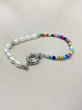Pulseras coloridas cuentas de semillas para mujer, brazaletes bohemios de perlas ovaladas, joyería de playa, regalos de fiesta, L181