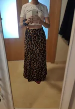 Leopard Print Skirts ZANZEA Long Casual Women Summer Elastic Party Fashion Female Loose