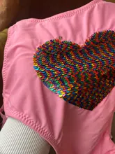 Ropa de playa con corazón de lentejuelas para niños, bañador de una pieza, Monokini, 2020