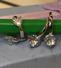 ANENJERY de Plata de Ley 925 de circón brillante geométrico pequeño aro pendientes para las Mujeres Nuevo versátil accesorios oído S-E1441