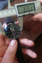 Reloj Esfera Grande de cuarzo para hombre, cronógrafo de cuero Delgado, de alta calidad, a la moda, # F, 2018