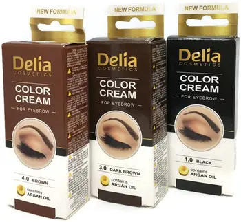 

Professional eyebrow and eyelash dye, 15ml KIT Delia black/brown/dark brown + cleaner discs