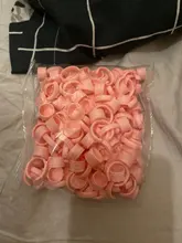 Herramienta de tatuaje de maquillaje para hombres y mujeres, gorros desechables con Microblading, anillo rosa, taza para tinta, accesorios de aguja de tatuaje, 100 Uds.