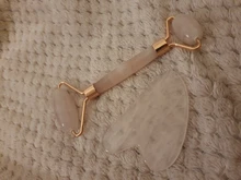 Herramienta para un levantamiento de rostro masajeador de cuarzo rosa de adelgazamiento Natural Jade rodillo masajeador Facial piedra masaje piel belleza conjunto de caja