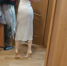 Women Skirt Midi Hip-Elegant Colorfaith Autumn Office Lady Straight Fashionable Package