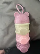 Caja portátil de almacenamiento de alimentos para bebé, oso antiniebla DE 3/4 capas, caja de polvo de leche de cereales esencial con apertura lateral, recipiente para aperitivos para bebés pequeños