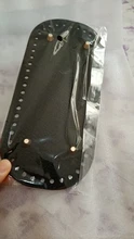Parte inferior larga para bolsa de punto, accesorios para bolso de cuero PU, fondo hecho a mano con 52 agujeros, bolsa de ganchillo artesanal, fondo de 22x10cm