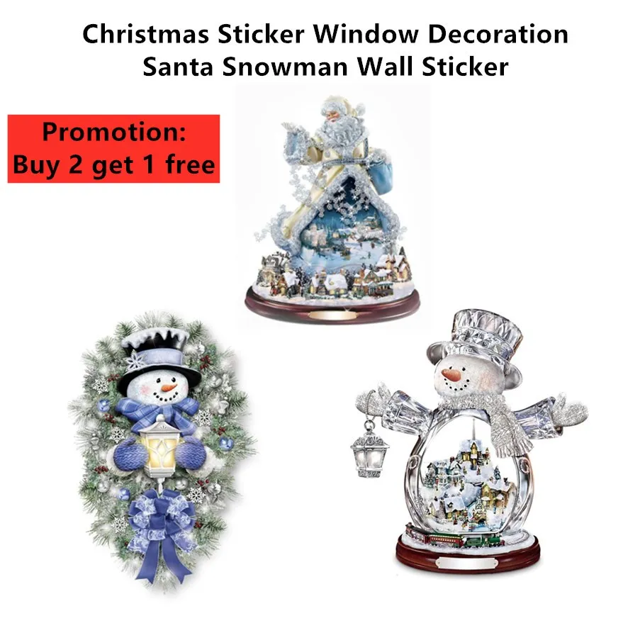 Order 2 pcs get 1 pc Free Christmas Sticker Window Santa Snowman Decoration Wall Sticker PVC Sticker Home Xmas Party Decor
Order 2 pcs get 1 pc Free Christmas Sticker Window Santa Snowman Decoration Wall Sticker PVC Sticker Home Xmas Party Decor