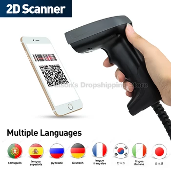 Barcode Scanner Wireless Barcode Reader USB 1D 2D Wired Barcode Scanner For P.O.S system UPC EAN codes reader
Barcode Scanner Wireless Barcode Reader USB 1D 2D Wired Barcode Scanner For P.O.S system UPC EAN codes reader