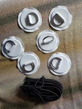 Parche de PVC para tabla de surf, con anillo en D de acero inoxidable, almohadilla de anillo redondo, cuerda elástica de 5M, 6 uds.