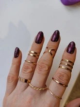 Conjunto de anillos minimalistas de plata y oro para mujer, sortija de nudillo con cristal geométrico Punk, joyería para dedos 2019