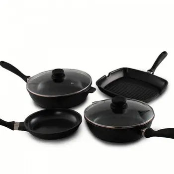 3 pans, 2 caps and 1 grill aluminum cast with ceramic coating | MOULÉ
3 pans, 2 caps and 1 grill aluminum cast with ceramic coating | MOULÉ