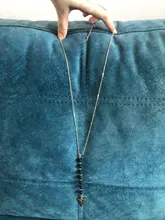 Collares con colgante de Cruz con borla larga para mujer, joyería, suéter, collar de Rosario cuentas, Gargantilla, cadena de bloqueo, collar largo, joyas