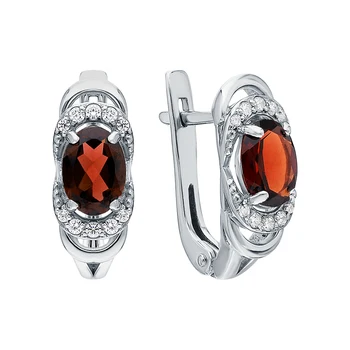 Silver earrings with cubic zirconia and Garnet sunlight sample 925
Silver earrings with cubic zirconia and Garnet sunlight sample 925