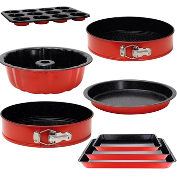 BERGNER Bake network molds for oven in varying shapes from Steel al carbon in red color
BERGNER Bake network molds for oven in varying shapes from Steel al carbon in red color