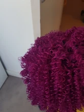 FAVE Afro-pelucas rizadas con flequillo, pelo negro, Morado, longitud del hombro, resistentes al calor, sintético, africano, americano, para mujeres negras